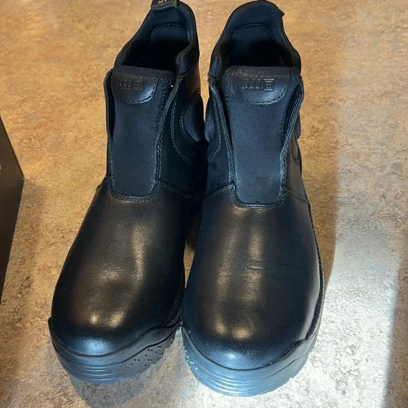 NIB NEW Mens Size 9 5.11 Black Leather Work Boots - Picture 2 of 9